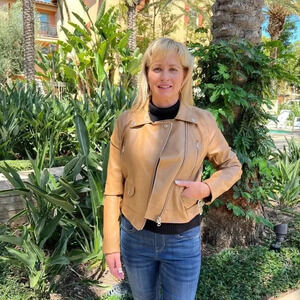 Moto Faux Leather Jacket Asymmetrical Zip Closure Lined Brown/Camel